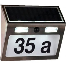 HI Kinkiet HI Solarny, podświetlany numer domu z LED, srebrny