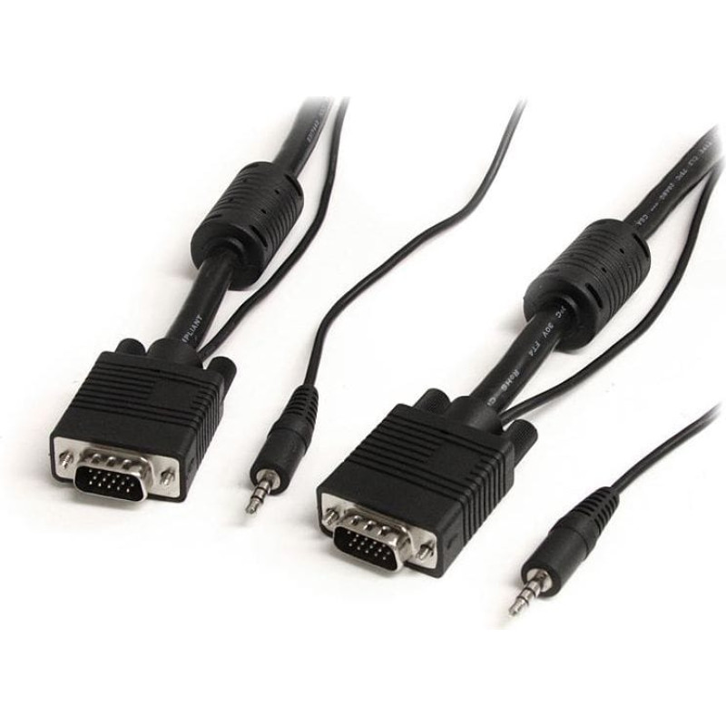 Startech Kabel StarTech D-Sub (VGA) - D-Sub (VGA) + Jack 3.5mm 5m czarny (MXTHQMM5MA)