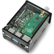 Gravlaser Obudowa do Raspberry Pi 4B i TV HAT tuner DVB-T - czarno-przezroczysta