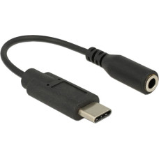 Delock USB 2.0 Adapter, USB-C Stecker > 3,5mm Klinkenbuchse (schwarz, 14cm)