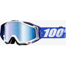 100 Bon 100% Gogle 100% RACECRAFT COBALT BLUE (Szyba Niebieska Lustrzana Anti-Fog + Szyba Przezroczysta Anti-Fog + 10 Zrywek) (NEW)