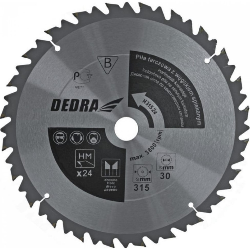 Dedra Piła tarczowa 450x30mm 36z. z płytkami HM i ogranicznikiem posuwu - HL45036