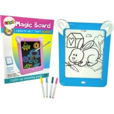 Import Leantoys Magiczna Tablica Podświetlana Do Rysowania Szablony Markery Niebieska