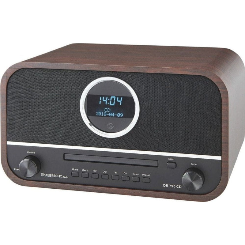 Albrecht Radioodtwarzacz Albrecht Albrecht DR 790 CD Hybridradio mit Bluetooth und CD-Player, walnuss
