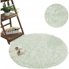 Strado Dywan okrągły Shaggy Strado 120x120 WhiteLime (Biała Limonka) uniwersalny