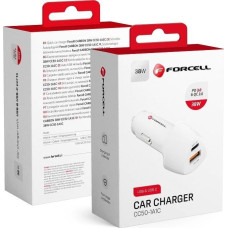 Forcell Ładowarka ForCell FORCELL CARBON ładowarka samochodowa Typ C 3.0 PD20W + USB QC3.0 18W 5A CC50-1A1C biała (Total 38W)