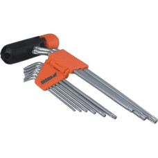 Dedra Zestaw kluczy trzpieniowych torx typ L T10-T50 z otworem 9szt. (0654)