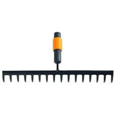Fiskars QuikFit Rechen, 16 Zinken (schwarz/orange, 40cm)