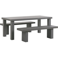Beliani Zestaw ogrodowy Taranto betonowy stół i 2 ławki szary