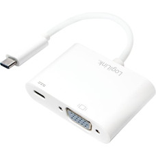 Logilink Adapter USB LogiLink USB-C - VGA + USB-C Biały  (UA0259)