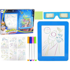 Import Leantoys Magiczna Podświetlana Tablica 3D Okulary Niebieska