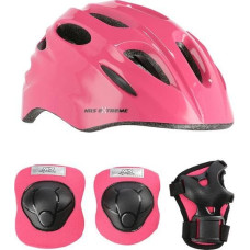 Nils Extreme Kask MTW01+H210 różowy z ochraniaczami r. S
