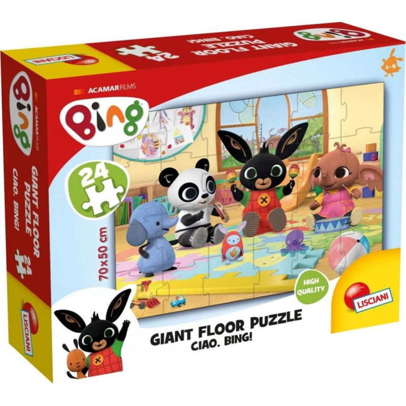 Lisciani Bing Ogromne puzzle podłogowe 24 elementów Hello!