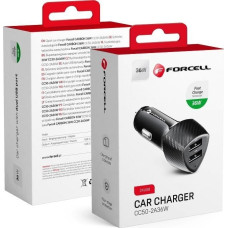 Forcell Ładowarka ForCell FORCELL CARBON ładowarka samochodowa USB QC 3.0 18W + USB QC 3.0 18W CC50-2A36W czarny (Total 36W)