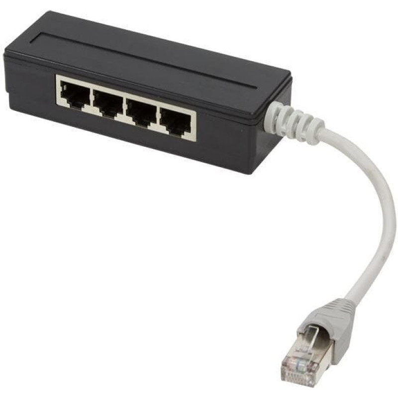 Logilink 4-Portowy Splitter RJ45, Ekranowany, kabel 15cm (MP0032)