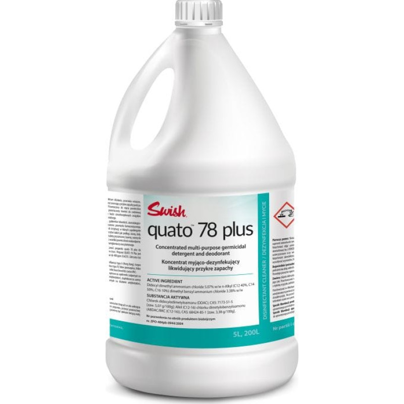Swish Swish Quato 78 Plus - Preparat myjąco-dezynfekujący, koncentrat - 3,78 l