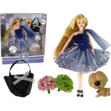 Leantoys Lalka Dla Dzieci Emily Z Pieskiem Torebką Kwiatami