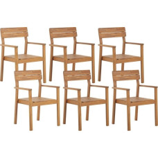 Beliani Lumarko Zestaw 6 krzeseł ogrodowych drewno akacjowe FORNELLI!