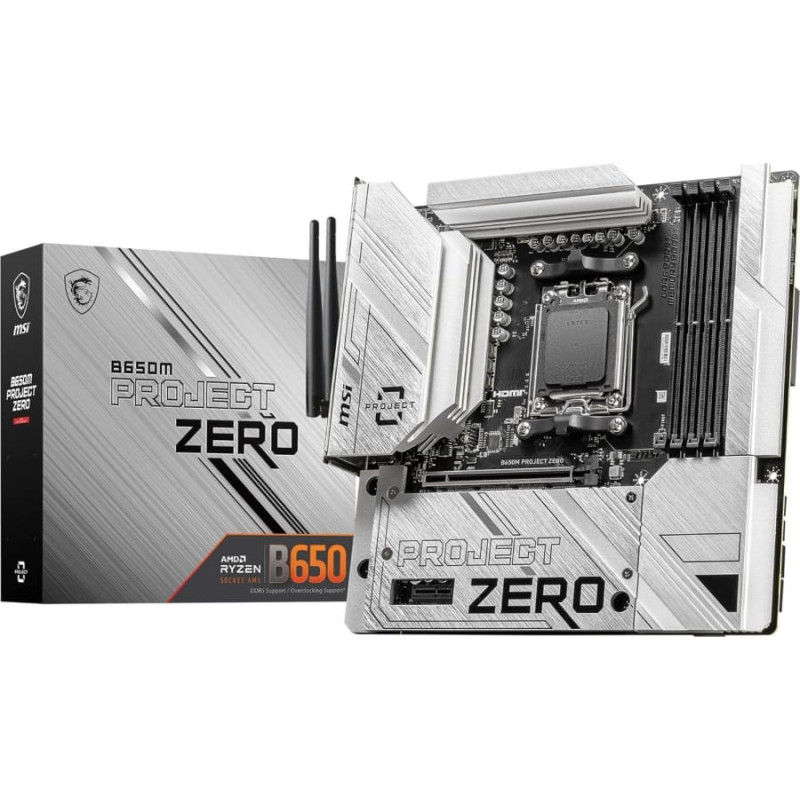 MSI Płyta główna MSI MSI B650M PROJECT ZERO (B650,AM5,mATX,DDR5)