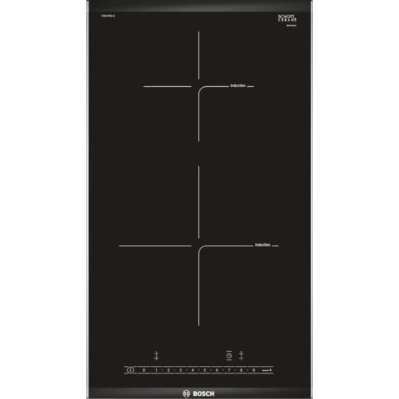 Bosch PIB375FB1E hob Black, Stainless steel Built-in Zone induction hob 2 zone(s)