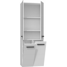 Topeshop Szafka łazienkowa Nel Dd 2K kosz 60cm bieł połysk