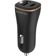 Duracell Ładowarka Duracell Ładowarka samochodowa USB, USB-C 27W Duracell (czarna)