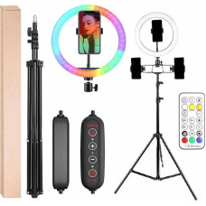 Aptel Lampa pierścieniowa Aptel LED RGB + Tripod + Pilot 210cm ZD67D