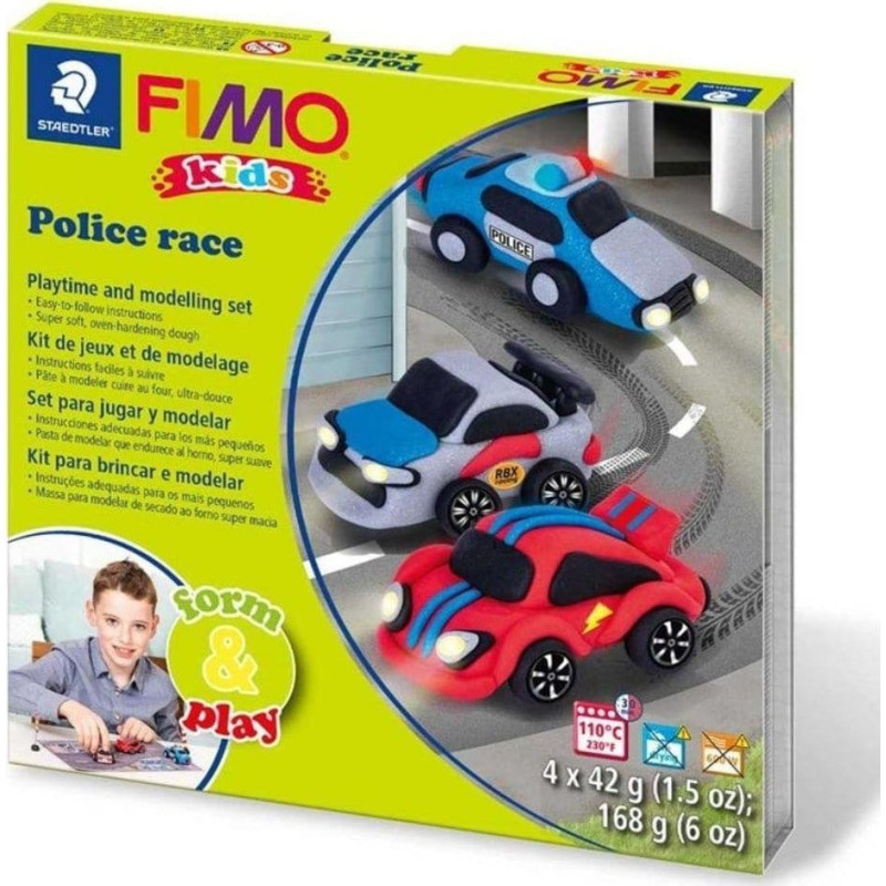 Staedtler Zestaw Fimo Kids Form&Play 4 x 42g Auta