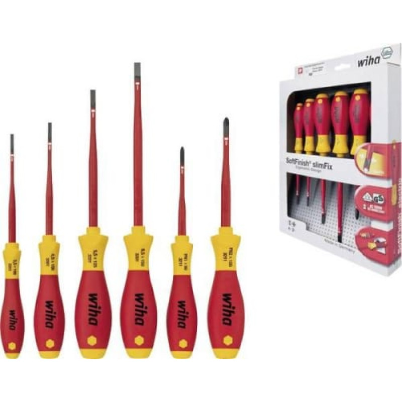 Wiha Schraubendreher-Set SoftFinish electric slimFix, 6-teilig (rot/gelb)