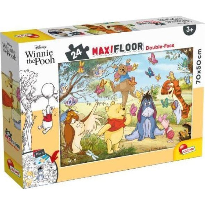 Lisciani Puzzle podłogowe dwustronne Maxi 24 Kubuś Puchatek