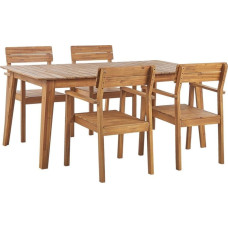 Beliani Lumarko Zestaw ogrodowy drewno akacjowe stół i 4 krzesła FORNELLI!