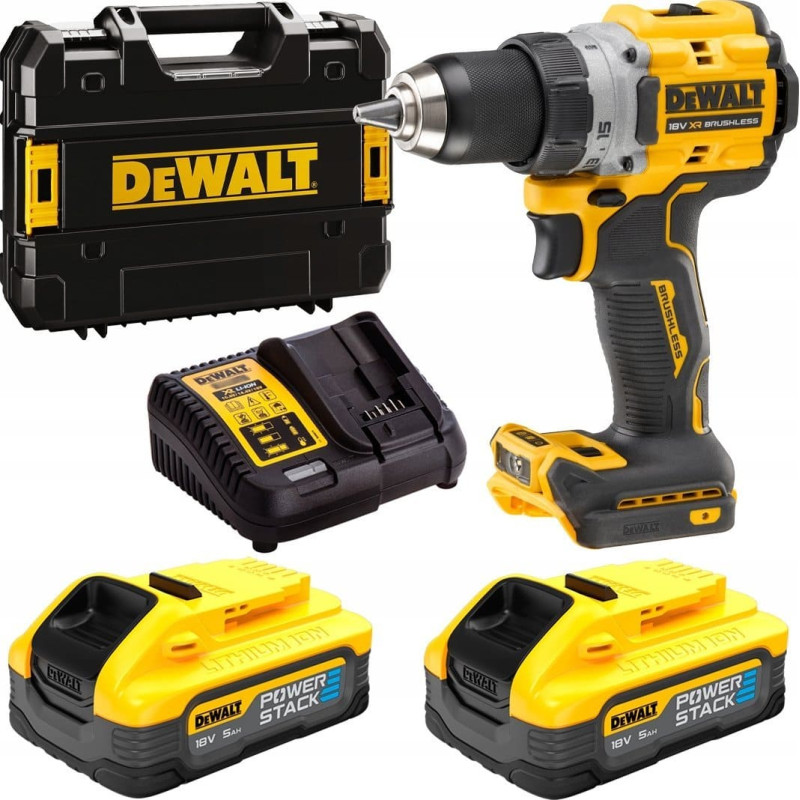 Dewalt Wiertarko-wkrętarka Dewalt 18v xr powerstack wiertarko-wkrętarka 2 x 5ah