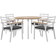 Beliani Zestaw ogrodowy stół i 4 krzesła biały CAVOLI