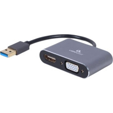 Cablexpert Stacja/replikator Cablexpert A-USB3-HDMIVGA-01 USB - HDMI - VGA Szary  (A-USB3-HDMIVGA-01)