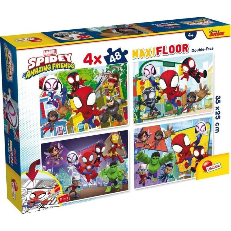 Lisciani LISCIANI MARVEL PUZZLE DF MAXI FLOOR 4 X 48 SPIDEY