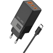 Beline Charger 65W GaN 2xUSB-C +USB-A + USB-C Cable bl
