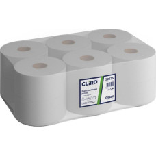 Cliro Cliro - Papier toaletowy w dużej roli, 2-warstwy, makulatura, 135 m, 12 rolek - 75% bieli
