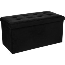 Atmosphera Pufa pikowana Adaline Black 76x38 cm