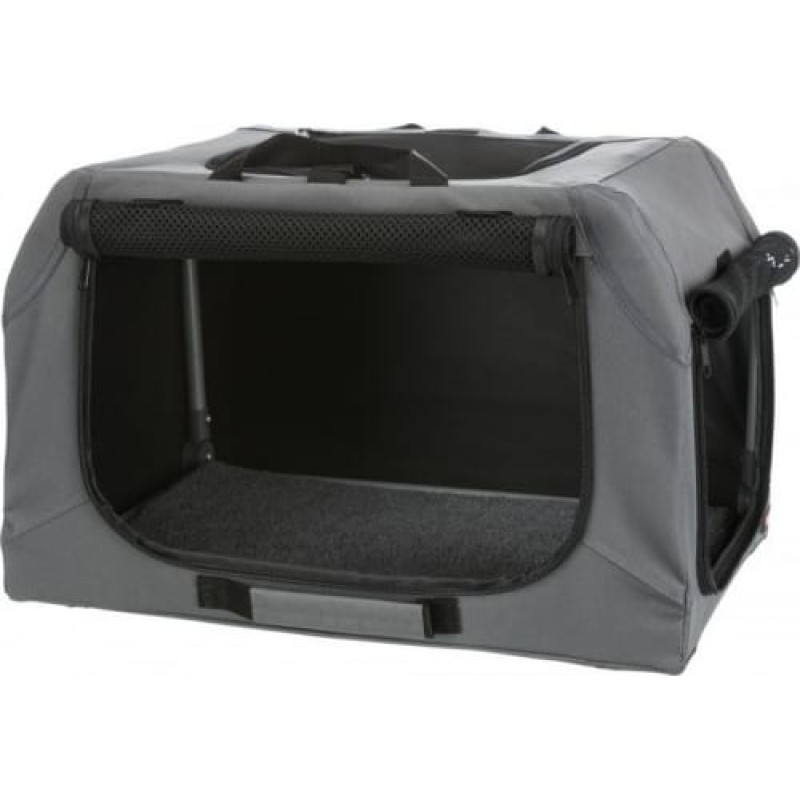 Trixie Easy Soft Kennel, buda domowa dla psa, szara, XS–S: 50 × 33 × 36 cm