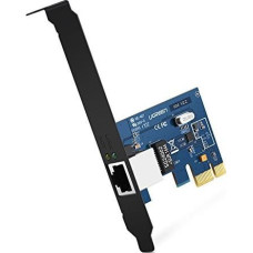 Ugreen Karta sieciowa Ugreen Karta sieciowa UGREEN PCI Express PCIe Karta sieciowa Gigabit Ethernet LAN 10/100/1000 Mb / s Adapter PCie z niskim profilem 8 cm dla Windows 10, Vista, XP, Win8 i Win 7
