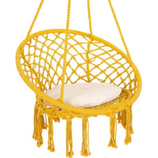 Royokamp Hamak bocianie gniazdo fotel wiszący Huśtawka 80x60cm z poduszką żółty