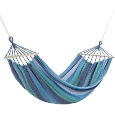 Nils Camp Nc9004 Niebieski-ciemno Niebieski Hamak Z Drewnianą Belka 70cm I Metalowym Uchwytem Nils Camp