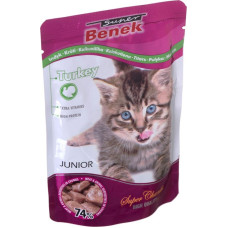 Super Benek CERTECH Super Benek Junior saszetka dla kota z kawałkami indyka w sosie 100g