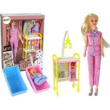 Leantoys Lalka Dla Dzieci Lekarz Długie Włosy Akcesoria