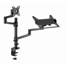 Gembird MA-DA-04 Adjustable desk mount with monitor arm and notebook tray, 17”-32”, up to 8 kg