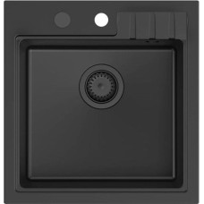 Graniteq Zlewozmywak GraniteQ PETER 110 GraniteQ zlewozmywak granitowy pure carbon 1-komorowy z/o (50x52x20) z syfonem pure carbon