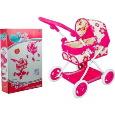 Lean Sport LEANToys Różowy głęboki wózek dla lalek w kwiatki