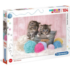 Clementoni Puzzle 104 elementy Super Kolor - Słodkie kotki