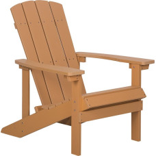 Beliani Krzesło ogrodowe jasne drewno Adirondack