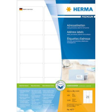 Herma Etykiety Premium A4, adresowe, białe, papier matowy, 2100 szt (4677)